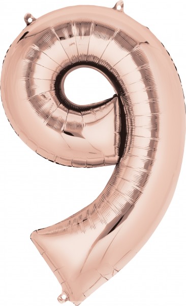 Zahlenballon 9 roségold 88cm