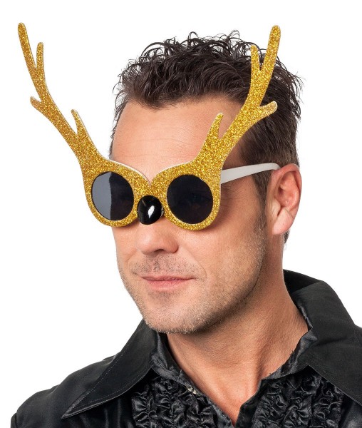 Rudolfus Goldglitzer Geweih Brille