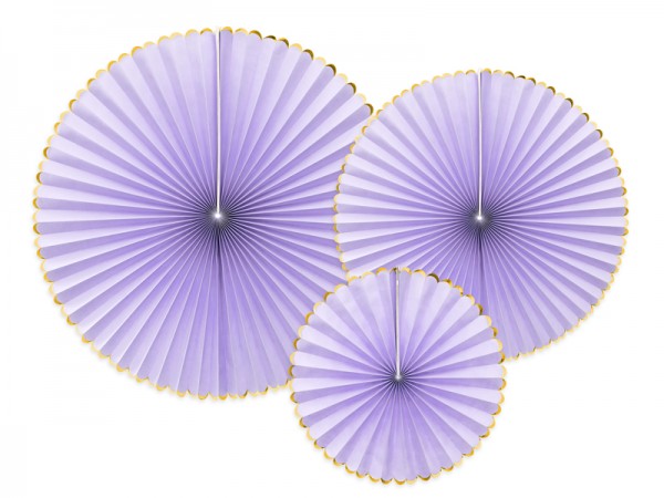 3 Candy Party Papierrosetten lavendel