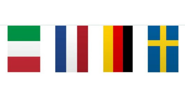Europa Fahnen Wimpelkette 10m