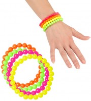 80er Jahre Neon Perlenarmband Set