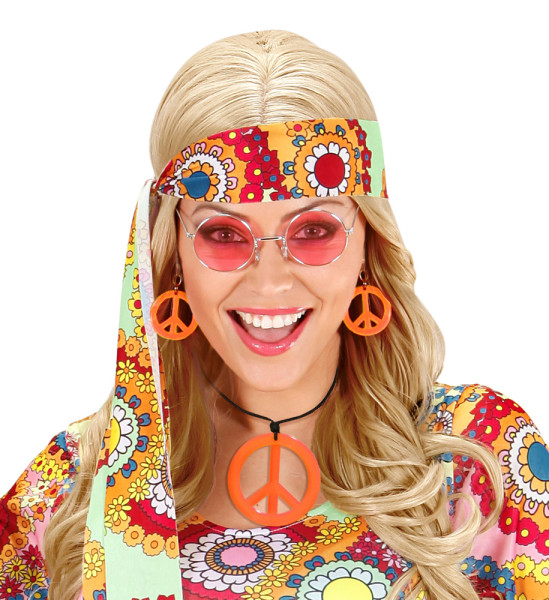 Hippie peace smycken i orange