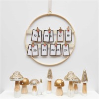 Winterliche Pilz Dekofigur gold 7 x 14cm