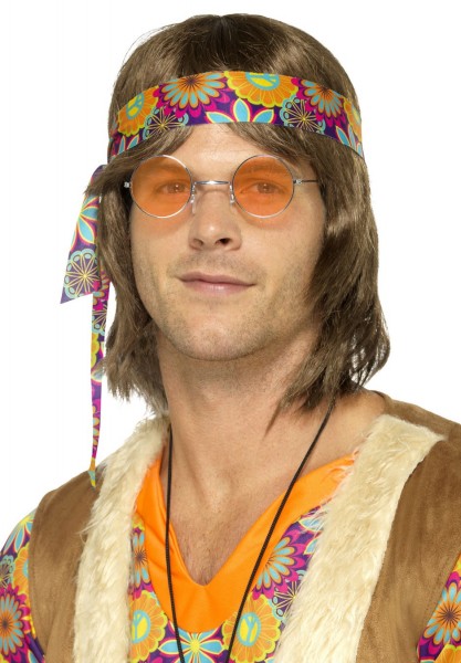 Kultige Hippie Brille Orange