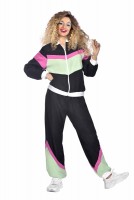 80er Jahre Retro Trainingsanzug schwarz unisex