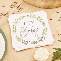 16 Botanical Babyparty Servietten 18 x 17cm