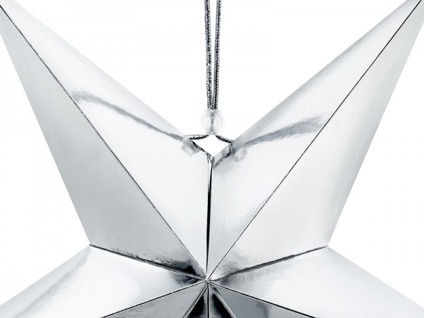 Gör det själv dekorstjärna gjord av metallisk silverkartong 45cm 2