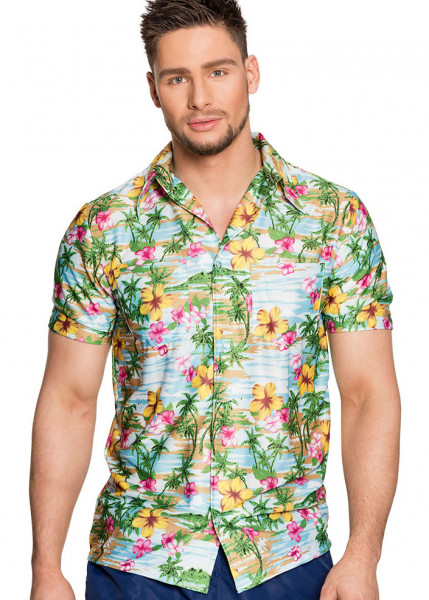 Hibiskusblüten Hawaii Hemd für Herren