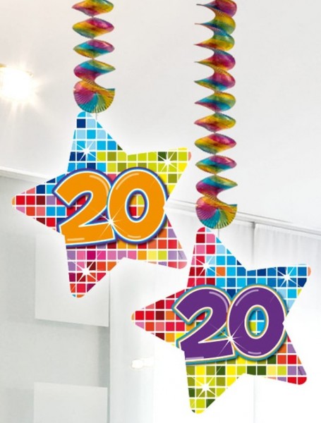 2 Groovy 20th Birthday Spiralhänger 75cm