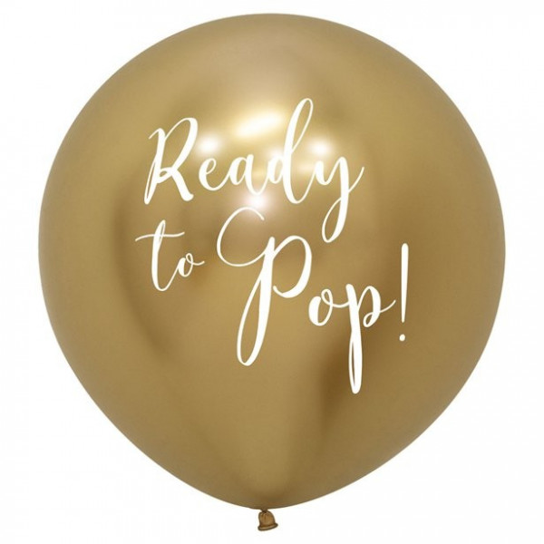 Riesen Latexballon Ready to Pop gold 61cm
