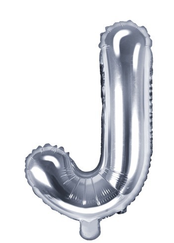 Folienballon J silber 35cm