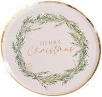Vorschau: 8 Merry Christmas Pappteller 25cm
