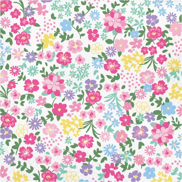 16 Florale Teeparty Servietten 33cm 2