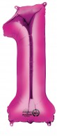 Zahlenballon 1 Pink 86cm