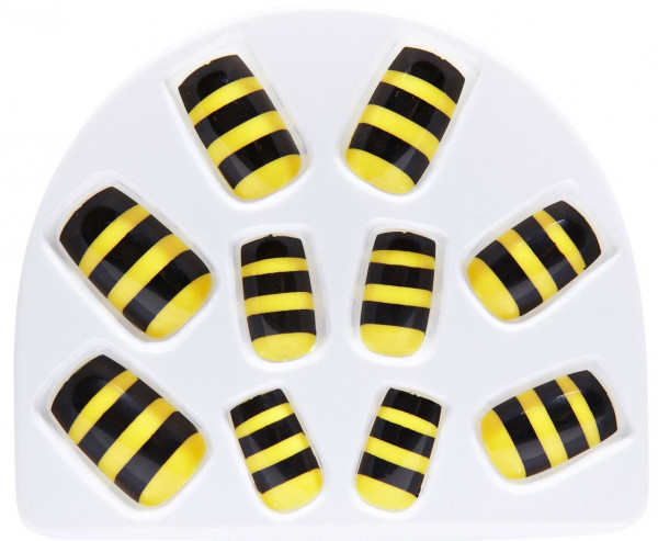 Fingernägel Mit Bienenmuster