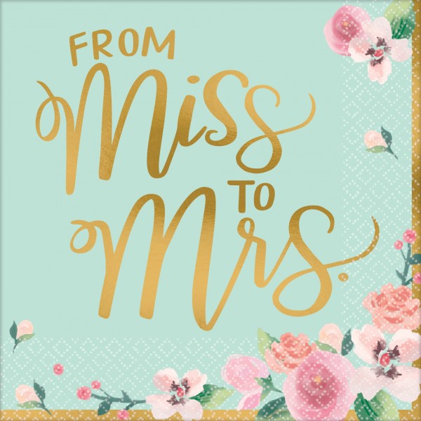 16 Miss to Mrs Servietten 33cm