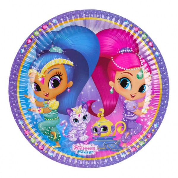 8 Shimmer & Shine Funkelnde Juwelen Pappteller