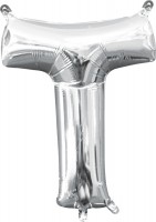 Mini Folienballon Buchstabe T silber 35cm