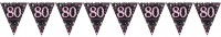 Pink 80th Birthday Wimpelkette 4m