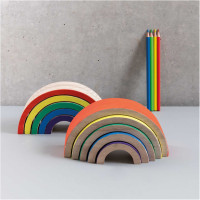 DIY Holz Regenbogen Rohling 5-teilig