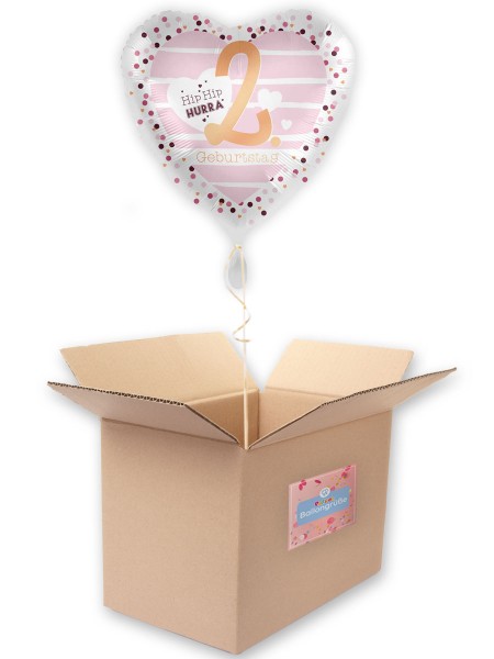 2. Geburtstag Herz Folienballon 45cm 2