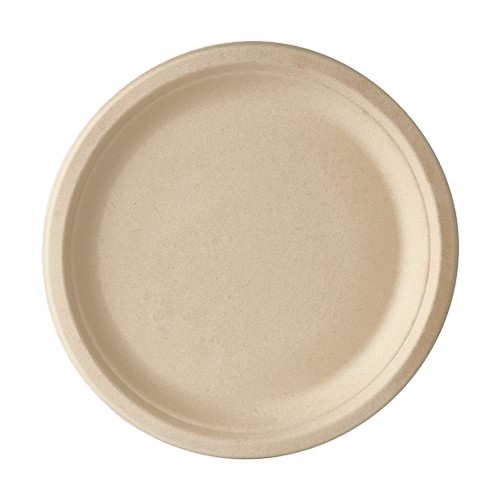 50 Runde Zuckerrohr Teller natur 26cm