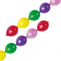 10 Bunte Girlanden-Luftballons 27,5cm