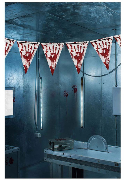 Blutige Hände Halloween Wimpelkette 3m
