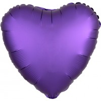 Edler Satin Herzballon lila 43cm