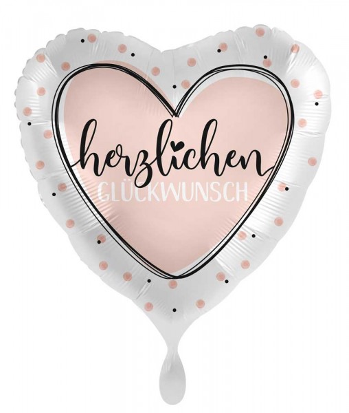 Glückwunsch Herz Folienballon creme 71cm