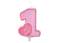 Only One Tortenkerze rosa