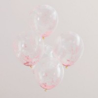 5 Rosa Partymix Konfettiballons 30cm
