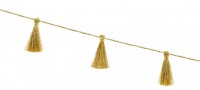 Vorschau: Goldene metallic Tasselgirlande 1,9m x 6cm