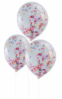 Vorschau: 5 Mix & Match Konfettiballons bunt 30cm