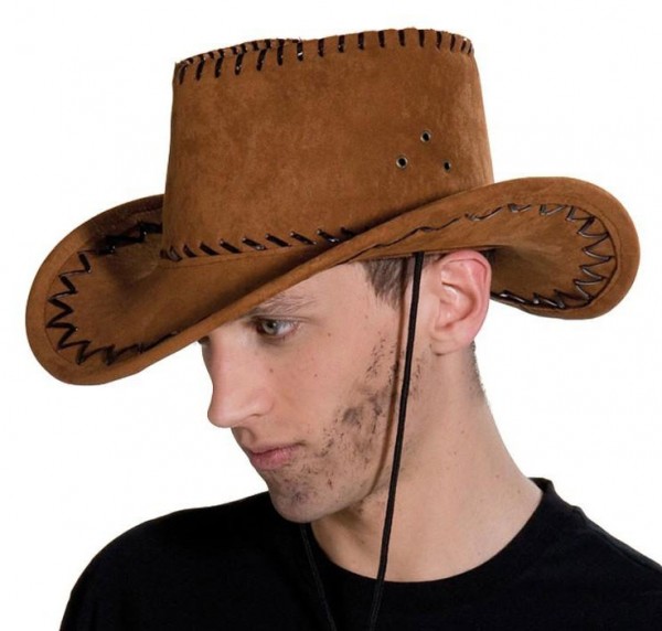 Brauner Cowboyhut Wildlederoptik