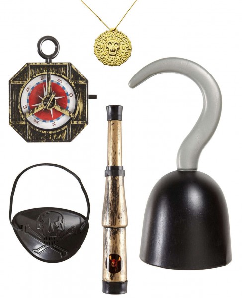 5-Teiliges Piratenkostüm Accessoires-Set