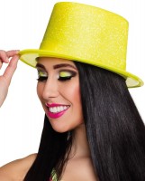 Neon Gelber Glitzer Hut