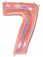 Holo Zahlenballon 7 roségold 1,01m
