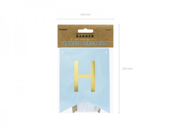 DIY Cheerful Birthday Girlande pastellblau 1,75m 4