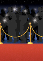Hollywood Kinopremiere Wandkulisse Roter Teppich