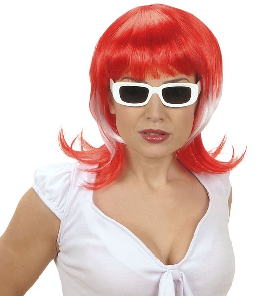 Multiway Perücke Rot-Weiß 2