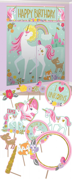 Fotorequisiten-Set verträumtes Einhorn 17-teilig