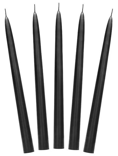 10 Stabkerzen Firenze matt-schwarz 24cm