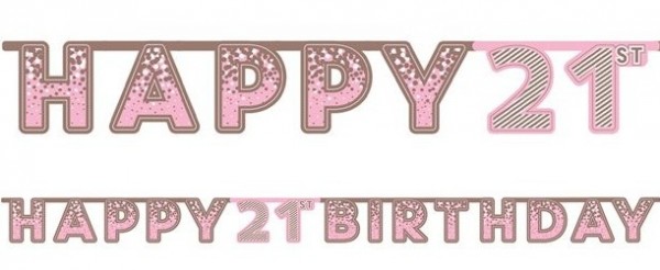 Majestic 21st Birthday Girlande rosa
