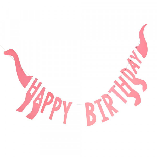 Pink Dino Party Geburtstags-Girlande 137cm 3