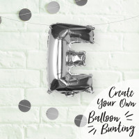 Vorschau: Silberner E Buchstaben Folienballon 40cm