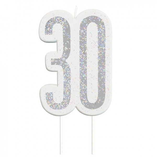 30. Geburtstag glitzernde Kerze
