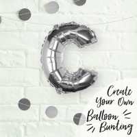 Vorschau: Silberner C Buchstaben Folienballon 40cm