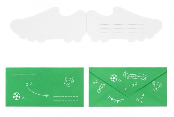 6 Fußball Einladungskarten Kick it 19 x 9cm 2