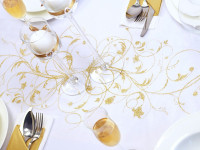 Goldener Organza Campanula 9m x 36cm